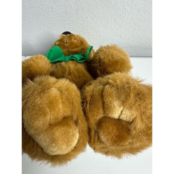 Rare Vintage Beverly Hills Teddy Bear Co Plush Teddy Bear 13” Brown Green Bow - Picture 7 of 10